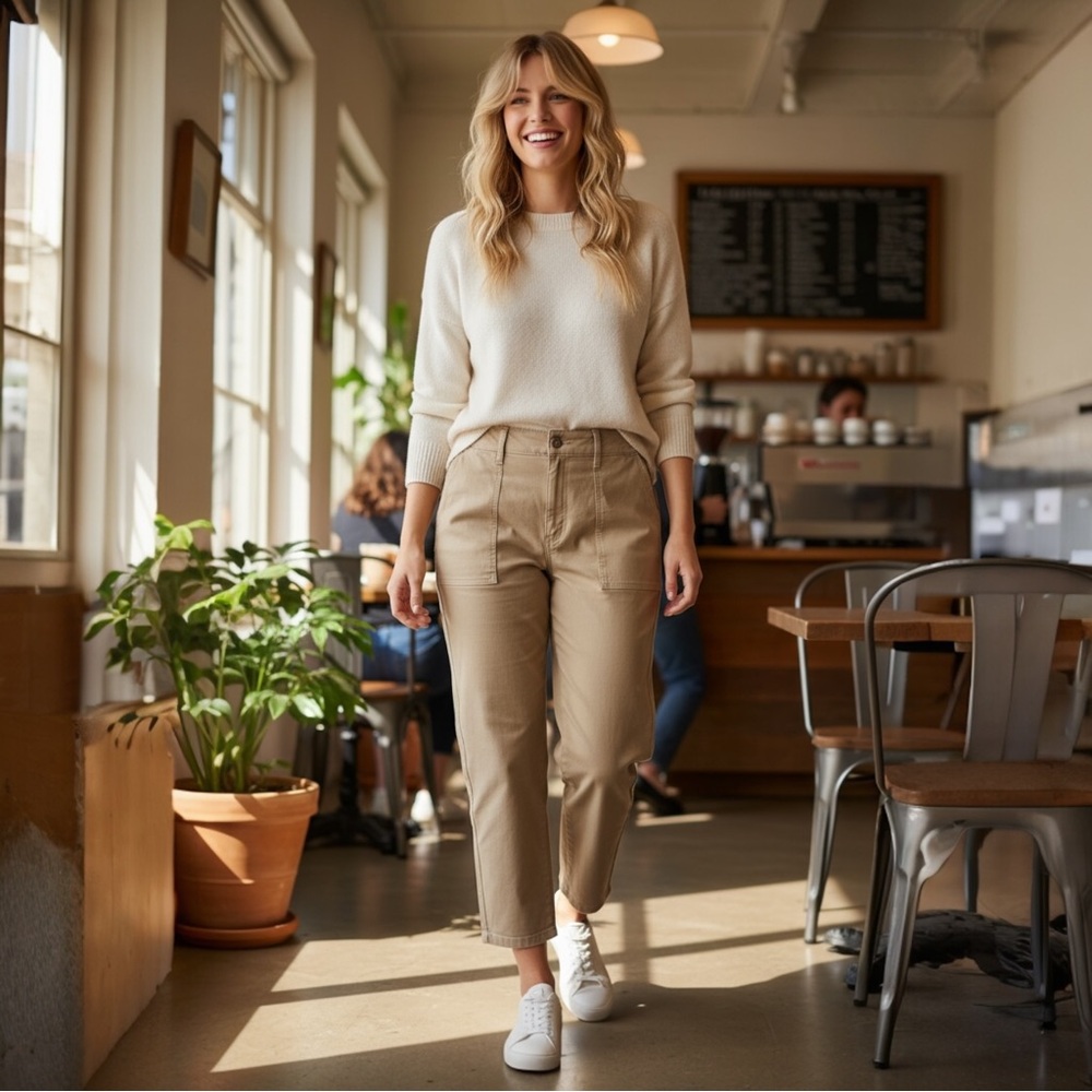 Stylish Tan Cropped Pants for Women